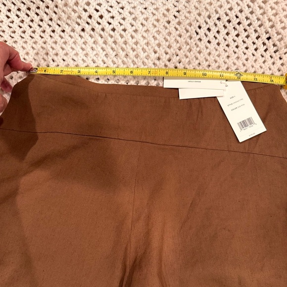 NWT WOMENS VINCE Pecan $195 Brown Swing Linen Blend Shorts *Size 6 - Picture 6 of 12